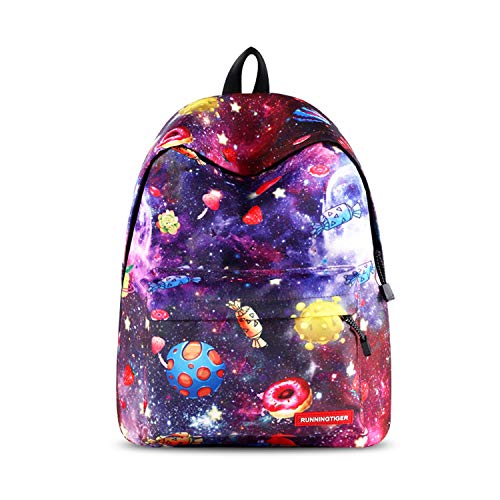 FANDARE Schulrucksack Galaxy Schultasche Junge Mädchen Rucksäcke Schulranzen Teenager Tagesrucksack Reise Daypack Damen 14 Zoll Laptop-Tasche Kinderrucksäcke Wasserdicht Polyester Süßigkeiten von FANDARE