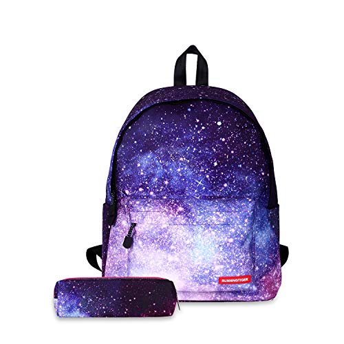 FANDARE Schulrucksack Mädchen Schulranzen Jungen Schultasche Rucksäcke mit Mäppchen Teenager Campus Reise Schule Bag Herren Damen 14 Zoll Laptop-Tasche Daypacks Wasserdicht Polyester Lila von FANDARE