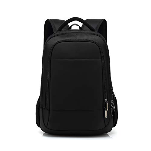 FANDARE Schulrucksack Herren Damen 14 Zoll Laptop Rucksäcke mit USB Kopfhörerloch Daypack Teenager Reise Hochschule Schulranzen Schultasche Tagesrucksack Wasserdicht Polyester Schwarz von FANDARE