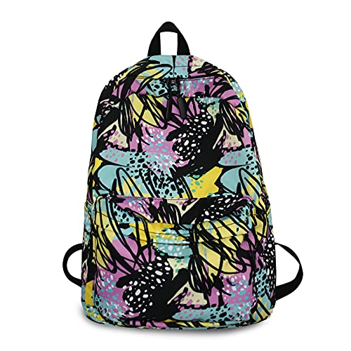 FANDARE Schulrucksack Mädchen Schulranzen Jungen Rucksäcke Schule Rucksäcke Laptop Schultasche Tagesrucksack Casual Daypacks für Damen Herren Reisen Alltag Freizeit Campus Wandern Graffiti von FANDARE