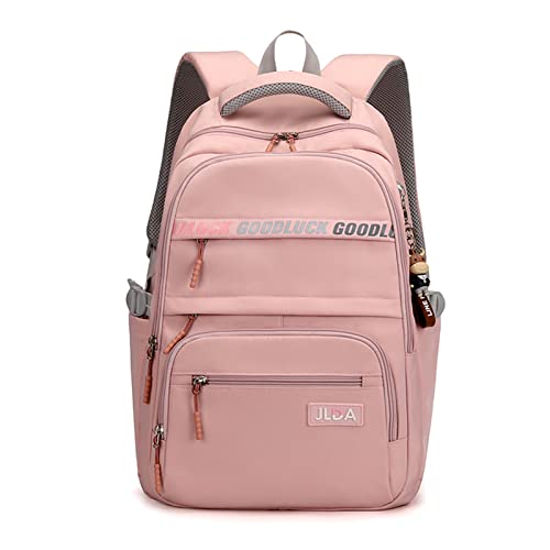 FANDARE Schulrucksack Rucksack Schule Schultasche Rucksack Schulranzen für Teenager Jungen Mädchen Schüler Outdoor Reise Daypacks Freizeitrucksack Rucksack Wasserdicht Nylon Rosa von FANDARE