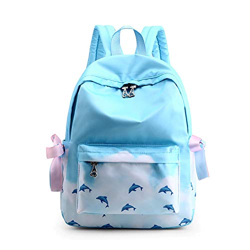 FANDARE Schulrucksack Schultasche Galaxy Teenager Mädchen Rucksäcke Schulranzen Backpack Tagesrucksack Reise Daypacks Damen 12.9 Zoll Laptop-Tasche Kinderrucksäcke Wasserdicht Polyester Blau von FANDARE