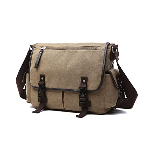 FANDARE Segeltuch Umhängetasche Herren Arbeitstasche Messenger Bag Schultertasche Aktentaschen passen 12,9-Zoll-Tablet Herrentasche zum Umhängen für Reise Schule Hochschule Arbeit Outdoor Schulranzen von FANDARE