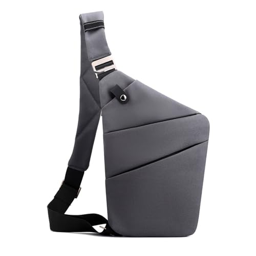 FANDARE Segmentiert Brustasche Anti Diebstahl Sling Bag Herren Sport Damen Umhängetasche Links Schulter Crossbody Messenger-Bags Schultertaschen für Reise Schule Wandern Bodybag Dunkelgrau von FANDARE