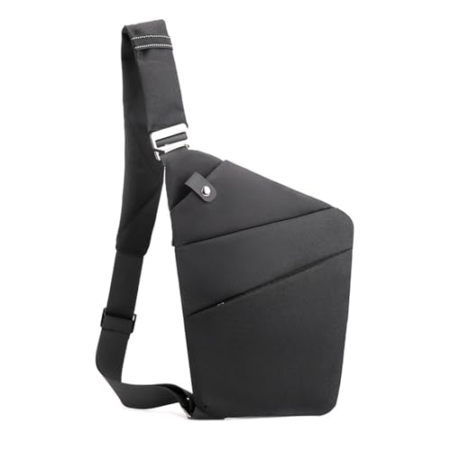 FANDARE Segmentiert Brustasche Anti Diebstahl Sling Bag Herren Sport Damen Umhängetasche Links Schulter Crossbody Messenger-Bags Schultertaschen für Reise Schule Wandern Bodybag Schwarz von FANDARE