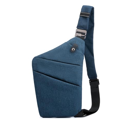 FANDARE Segmentiert Brustasche Anti Diebstahl Sling Bag Herren Sport Damen Umhängetasche Rechts Schulter Crossbody Messenger-Bags Schultertaschen für Reise Schule Wandern Bodybag Dunkelblau von FANDARE