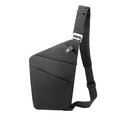 FANDARE Segmentiert Brustasche Anti Diebstahl Sling Bag Herren Sport Damen Umhängetasche Rechts Schulter Crossbody Messenger-Bags Schultertaschen für Reise Schule Wandern Bodybag Schwarz von FANDARE