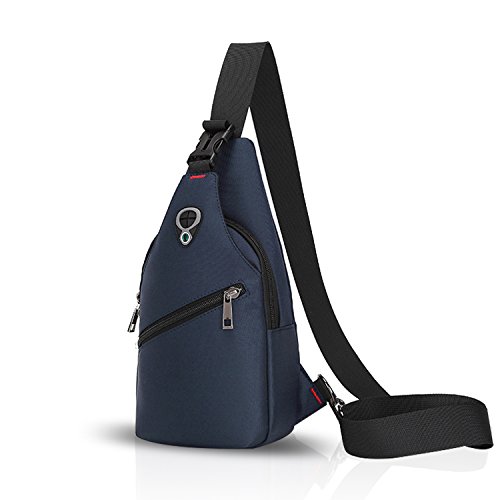 FANDARE Unisex Brusttasche, Herren, Umhängetasche, Schultertasche, für Sport, Fitnessstudio, Reisen, Camping, Radfahren, Polyester, blau, L, Freizeitrucksack von FANDARE