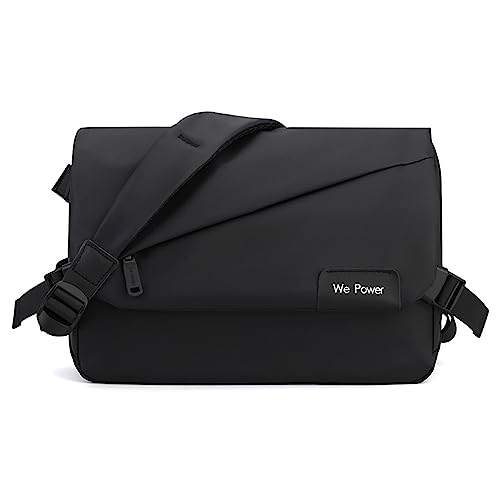 FANDARE Ultraleich Umhängetasche Herren Schultertasche Männer Hängetasche Arbeitstasche Nylon Messenger Bag für Alltag Freizeit Arbeit Büro Reisen Schule Wasserdicht Herren-Schultertaschen Schwarz von FANDARE