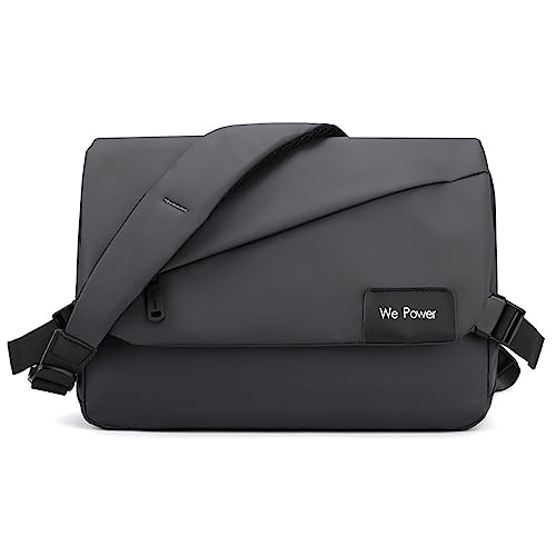 FANDARE Ultraleich Umhängetasche Herren Schultertasche Männer Hängetasche Arbeitstasche Nylon Messenger Bag für Alltag Freizeit Arbeit Büro Reisen Schule Wasserdicht Herren-Schultertaschen Grau von FANDARE