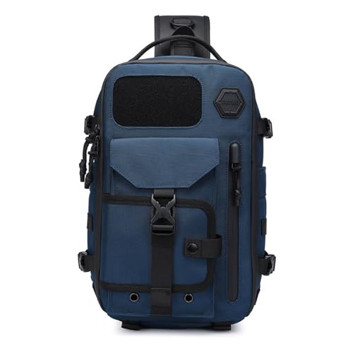 FANDARE Ultraleicht Brusttasche Herren Military Schultertasche Herren Taktisch Sling Crossbody Bag Modern Umhängetaschen Handytasche für Wandern Reisen Camping Trekking Daypacks Blau von FANDARE