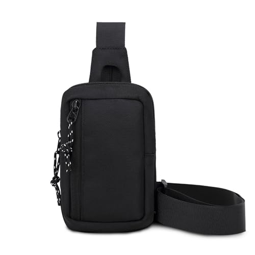 FANDARE Ultraleicht Brusttasche Herren Umhängetasche Schultertasche Damen Sling Bag Geschäft Umhängetasche für Reise Arbeiter Camping Wandern Fitness Fahrrad Crossover Daypacks Schwarz von FANDARE