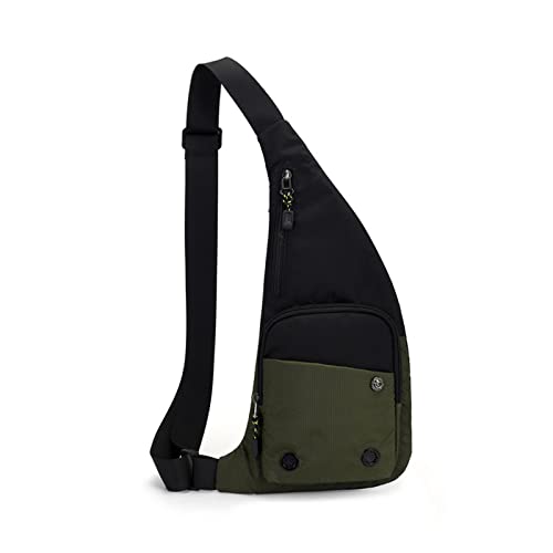 FANDARE Ultraleicht Brusttasche Sling Bag Herren Damen Bauchtasche Umhängetaschen Schultertasche Crossover Daypacks für Outdoor Reisen Camping Wanderrucksäcke Crossbody Pack Grün von FANDARE