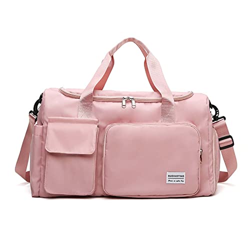 FANDARE Ultraleicht Sporttasche Reisetaschen Handgepäck Sporttasche Übernachtung Sporttasche Handtasche Damen Herren Weekender Kliniktasche Trainingstasche mit Schuhfach & Nassfach - Tasche Rosa von FANDARE