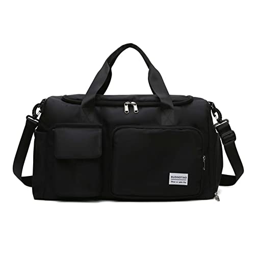 FANDARE Ultraleicht Sporttasche Reisetaschen Handgepäck Sporttasche Übernachtung Sporttasche Handtasche Damen Herren Weekender Kliniktasche Trainingstasche mit Schuhfach & Nassfach - Tasche Schwarz von FANDARE