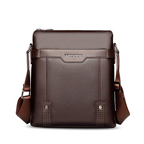 FANDARE Umhängetasche/Laptoptasche Herren, PU Schultertasche Herren, Business Crossbody Reisetasche Büro Arbeitstasche passt iPad 9,7 Zoll Tablets, Wasserdicht Messenger Tasche Braun von FANDARE