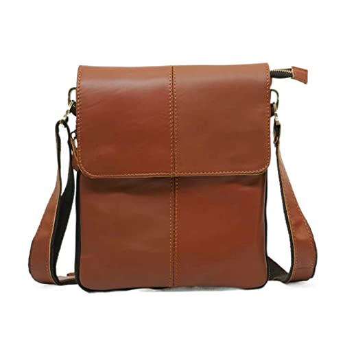 FANDARE Umhängetasche Herren Leder Handy Schultertasche Herrentasche zum Umhängen Wasserdicht Messenger-Bags für Reise Schule Hochschule Arbeit Outdoor Erweiterbar Schulranzen Braun A von FANDARE