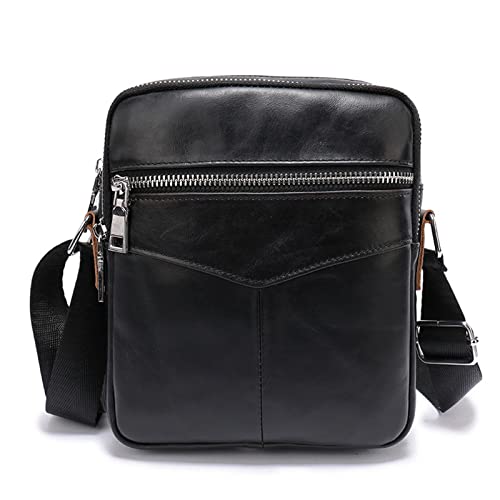 FANDARE Umhängetasche für Herren Schultertasche Leder Taschen Männer Hängetasche Herren Arbeitstasche für Alltag Freizeit Arbeit Büro Reisen Schule Wasserdicht Crossbody Messenger Bag Schwarz von FANDARE