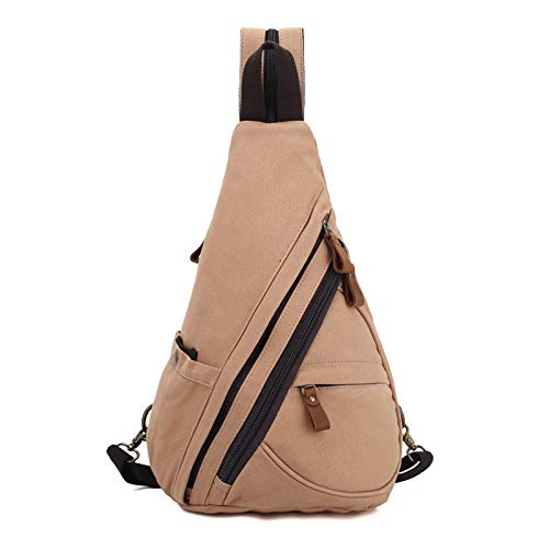 FANDARE Unisex Brusttasche Sling Bag 3 in 1 Herren Rucksack Damen Schulranzen Junge Mädchen Schulrucksack Schultertasche Umhängetasche Sporttasche für Schule Reise Pendeln Joggen Daypacks Braun von FANDARE