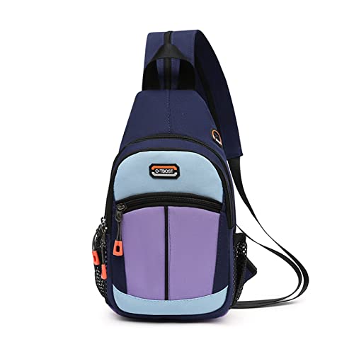 FANDARE Unisex Brusttasche Sling Bag Schulrucksack Sporttasche Herren Damen Schulranzen Umhängetaschen Crossover Rucksack Schultertasche für Outdoor Reisen Camping Wanderrucksäcke Daypacks Dunkelblau von FANDARE