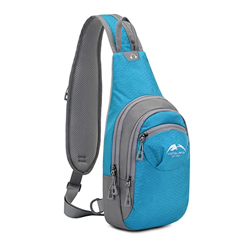 FANDARE Unisex Brusttasche Sport-Schultertaschen Sling Bag Herren Damen Umhängetaschen Crossover Rucksack Schultertasche Daypacks für Outdoor Reisen Camping Wanderrucksäcke Crossbody Pack Blau von FANDARE