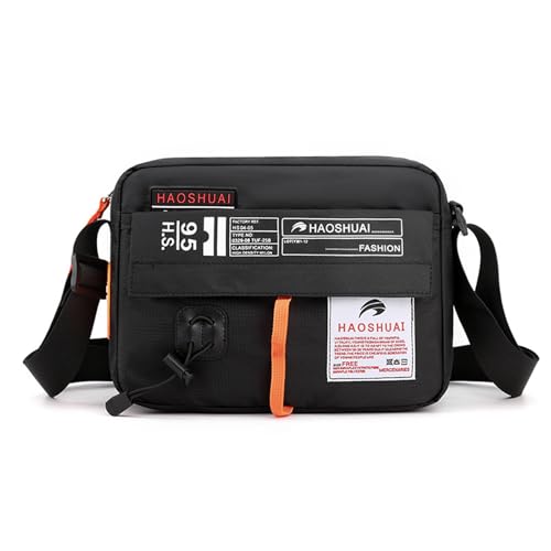 FANDARE Unisex Handytasche zum Umhängen Damen Handytasche Herren Superleicht Crossbody Schultertasche Umhängetasche mit Verstellbarer Damentasche Multi-Tasche Nylon Messenger Bag Schwarz von FANDARE