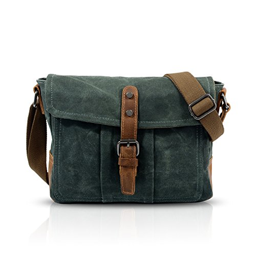 FANDARE Unisex Umhängetasche Segeltuch Schultertasche Damen Herren Lehrertasche Laptoptasche für 7.9 Zoll Notebook Kuriertasche Umschlagtasche Aktentasche Schule Freizeit Reise Business Messenger Bag von FANDARE