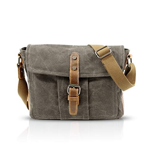 FANDARE Unisex Umhängetasche Segeltuch Schultertasche Damen Herren Lehrertasche Laptoptasche für 7.9 Zoll Notebook Kuriertasche Umschlagtasche Aktentasche Schule Freizeit Reise Business Messenger Bag von FANDARE