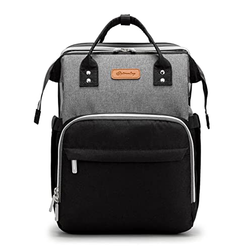 FANDARE Windelrucksack Wickeltasche Baby Wickelrucksäcke Tragbare Reisewindeltasche mit Faltbarem Kinderbett Babybettrucksack Reisetasche für Mama Papa Wickeltasche Kinderwagen mit USB-Ladeanschluss von FANDARE