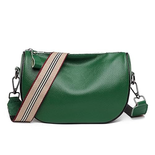 FANFUSUZI Crossbody Bag Damen Echtleder Breiter Gurt Umhängetasche damen-umhã¤ngetaschen Tasche aus weichem Leder,Grün. von FANFUSUZI