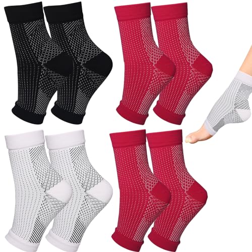 FANGCCC 4 Paare Orthopädische Kompressionssocken, Orthoback Kompressionsstrümpfe Für Damen Und Herren, Neuropathische Nano-Socken (L/XL) von FANGCCC