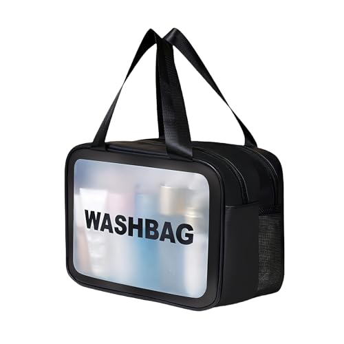 Durchsichtig Washbag, Reise Kosmetiktasche Trocken Nass Trennung Waschtasche Tragbar Kulturtasche PVC Wasserdicht Kulturbeutel Make up Tasche für Damen Herren von FANGCCC