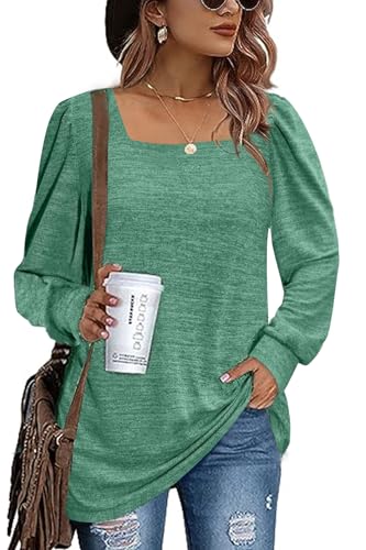 Damen Langarmshirt Pullover Basic Oberteile Angeln und Bergsteigen Outdoor Jacke Slim Fit Langarm Sport Running Shirt Fahrrad Tops grün Resort Bekleidung XXL von FANGJIN