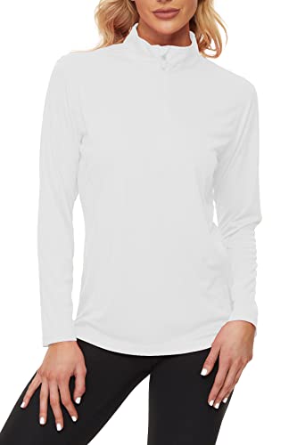 FANGJIN Damen Overside Zipper Shirt Sonnencreme UPF 50 Kleidung Sonnenschutzhemd Atmungsaktives Schlichtes Mode Sonnenfestes T-Shirt Dünnes T-Shirt Weiß XXL von FANGJIN