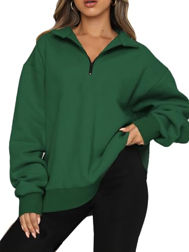 FANGJIN Oberteile Damen Activewear-Shirts & blusen für Sweatshirt Frauen Oversized Casual Sweater Einfarbig Workout Pullover Plüsch Top M von FANGJIN