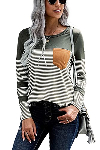 FANGJIN Pullover Damen Damen Pullover Tshirt Damen Oberteile Damen Damen Oberteile Damen Shirt Pullover & Strickjacken für Damen Grün Größe XXL von FANGJIN