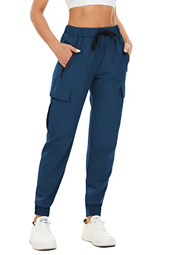 FANGJIN Sporthose für Jogginghose Damen Running Jogger Sweathose mit Taschen Frauen Outdoorhose Freizeithose Hosen Stoff Damen Denim blau pantXL von FANGJIN