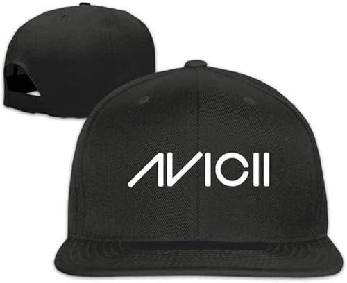 FANGQIYUAN Avicii Ture Logo Flat Baseball Caps Hats for Unisex Black von FANGQIYUAN