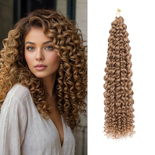 8 Packs GoGo Curl Crochet Hair 14 Inch Curly Crochet Hair for Women Beach Curl Water Wave Deep Twist Crochet Braids Synthetic Braiding Hair Extensions (27#, 14 Inch(pack of 8)) von FANLUTYIN