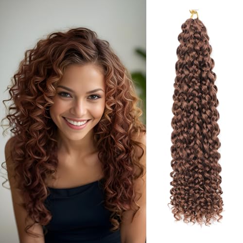 8 Packs GoGo Curl Crochet Hair 14 Inch Curly Crochet Hair for Women Beach Curl Water Wave Deep Twist Crochet Braids Synthetic Braiding Hair Extensions (30#, 14 Inch(pack of 8)) von FANLUTYIN