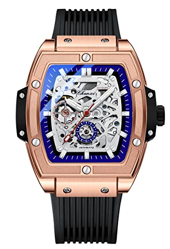 FANMIS Herren Luxus Skelett Automatische Mechanische Armbanduhren Hohl Design Wasserdicht Leuchtende Uhr Selbstaufzug Business Kleid Uhr mit Silikonband, Roségold, Mechanisch, selbstaufziehend FANMIS Herren Luxus Skelett Automatische Mechanische Armbanduhren Hohl Design Wasserdicht Leuchtende Uhr Selbstaufzug Business Kleid Uhr mit Silikonband, Roségold, Mechanisch, selbstaufziehend von FANMIS