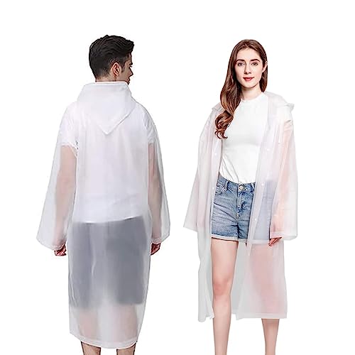 FANNITE 2 Stück Regenponcho,Wasserdicht Regenmantel für Damen Herren, Atmungsaktiver EVA Regenmantel,Wiederverwendbar Regenkleidung, für Radfahren, Wandern, Angeln, Camping von FANNITE