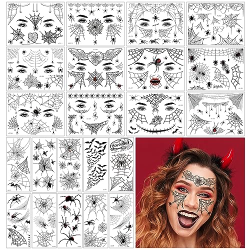 FANOST Halloween Tattoos für Kinder und Erwachsene - Spinne Gesicht und Web Temporäre Aufkleber - 22 Blatt FANOST Halloween Tattoos für Kinder und Erwachsene - Spinne Gesicht und Web Temporäre Aufkleber - 22 Blatt von FANOST