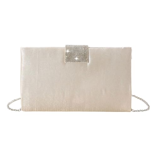 FANSHINUO Anspruchsvolle Umhängetasche, Abendtasche mit Strasssteinen, Schultertasche, Handtasche für Galas, Events, Brautzubehör, champagnerfarben, One Size FANSHINUO Anspruchsvolle Umhängetasche, Abendtasche mit Strasssteinen, Schultertasche, Handtasche für Galas, Events, Brautzubehör, champagnerfarben, One Size von FANSHINUO