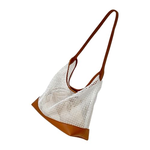 FANSHINUO Auffällige gewebte Geldbörse, durchbrochene Details, großzügiges Fach, ergonomischer Schultergurt, modische Alltagstasche, trendig, lässig, gewebte Handtasche zum Einkaufen, Pendeln, braun FANSHINUO Auffällige gewebte Geldbörse, durchbrochene Details, großzügiges Fach, ergonomischer Schultergurt, modische Alltagstasche, trendig, lässig, gewebte Handtasche zum Einkaufen, Pendeln, braun von FANSHINUO