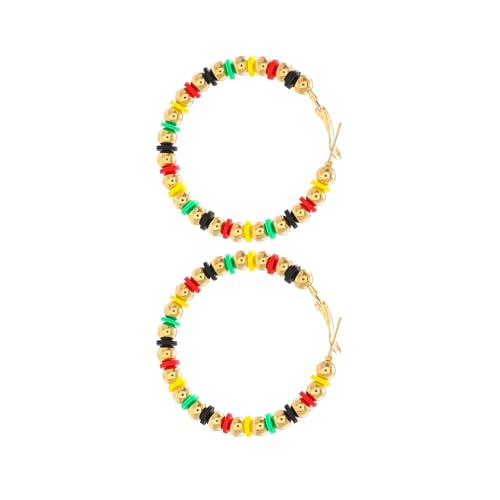 FANSHINUO Bunte Regenbogenperlen-Ohrringe, verspielte und einzigartige Ohrringe, Perlenohrringe, die jedem Strand-Ensembles Spaß verleihen von FANSHINUO