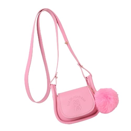 FANSHINUO Damen-Umhängetasche, PU-Leder, Schultertasche, Plüschbälle, Kuriertasche, Bonbonfarben, Shopping, Dating, für den täglichen Gebrauch, Bonbonfarben, Crossbody, Plüschbälle, Schulter, B, One von FANSHINUO