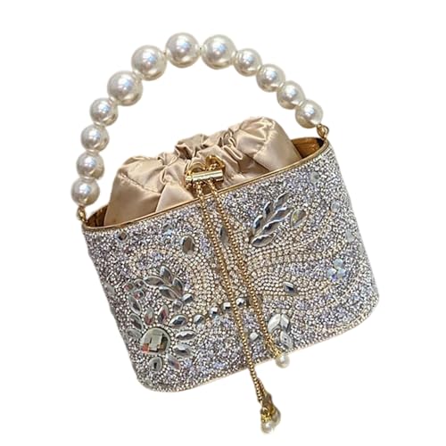 FANSHINUO Damen-Umhängetasche mit Kette, elegante Abendtasche, glitzernde Handtasche, Schleifen, Bankett, Strass, Schulter für Party, Damen, Abend, elegante Handtasche, Crossbody, Strass, Schulter von FANSHINUO