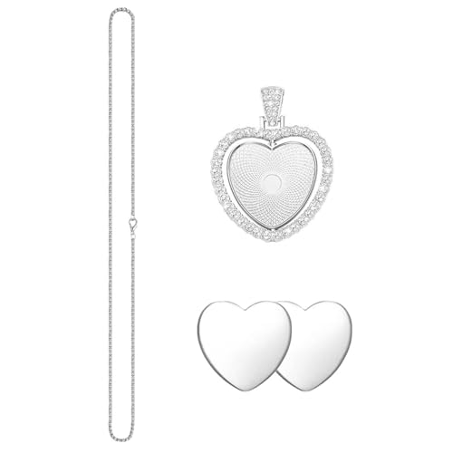 FANSHINUO Doppelseitiges Halsketten-Set mit Herzanhänger, drehbares Einsatztablett, Schmuckherstellung, Zubehör für modische Frauen und Mädchen, as the pic show, Gemischte Materialien von FANSHINUO