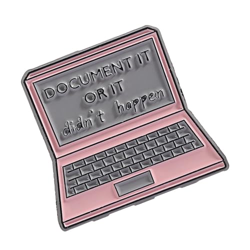 FANSHINUO Elegante Brosche in Laptop-Form für einzigartige Stile und vielseitiges Tragen, Dokument It or It Didn't Happen, Mode-Accessoire von FANSHINUO